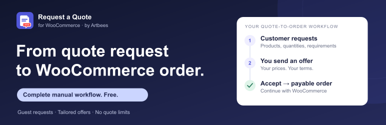 Artbees Request A Quote For WooCommerce Preview Wordpress Plugin - Rating, Reviews, Demo & Download