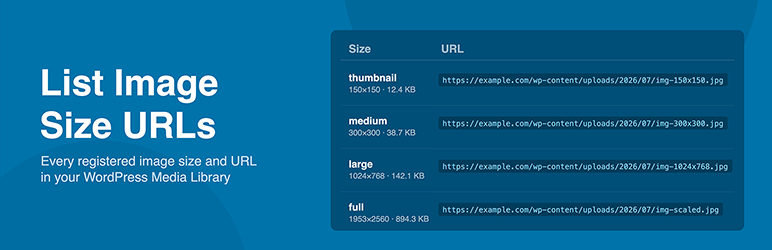 ARWD List Image Size URLs Preview Wordpress Plugin - Rating, Reviews, Demo & Download