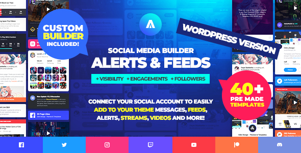 Asgard – Social Media Alerts & Feeds WordPress Builder – Facebook, Instagram, Twitch And More! Preview - Rating, Reviews, Demo & Download