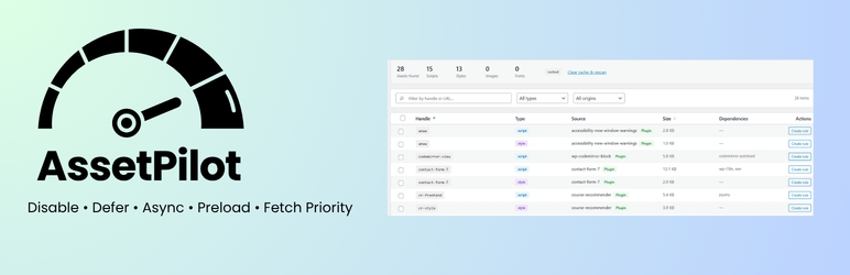 AssetPilot – Granular Control Over Frontend Assets Preview Wordpress Plugin - Rating, Reviews, Demo & Download