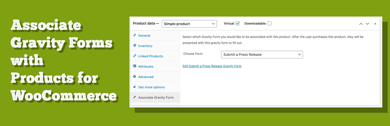 Associate Gravity Forms With WooCommerce Preview Wordpress Plugin - Rating, Reviews, Demo & Download