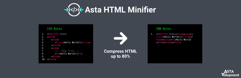 Asta HTML Minifier Preview Wordpress Plugin - Rating, Reviews, Demo & Download