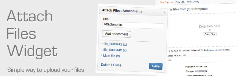 Attach Files Widget Preview Wordpress Plugin - Rating, Reviews, Demo & Download