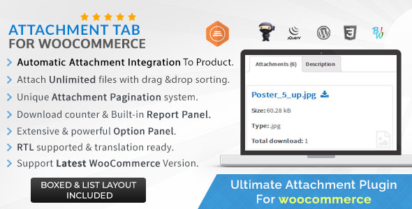 Attachment Tab For Woocommerce Preview Wordpress Plugin - Rating, Reviews, Demo & Download