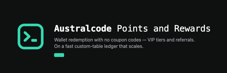 Australcode Points And Rewards For WooCommerce Preview Wordpress Plugin - Rating, Reviews, Demo & Download