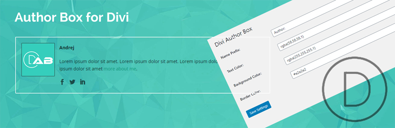 Author Box For Divi Preview Wordpress Plugin - Rating, Reviews, Demo & Download