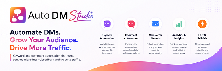 Auto DM Studio By LidnTech Preview Wordpress Plugin - Rating, Reviews, Demo & Download