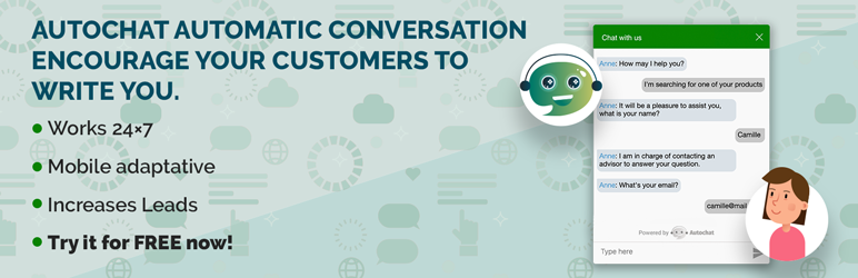 Autochat Automatic Conversation Preview Wordpress Plugin - Rating, Reviews, Demo & Download