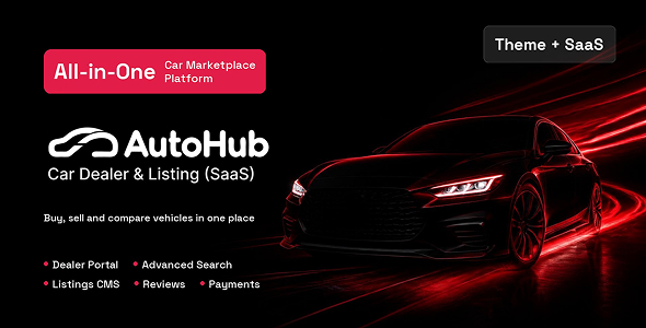 AutoHub – Car Dealer & Listing (SaaS) Preview Wordpress Plugin - Rating, Reviews, Demo & Download