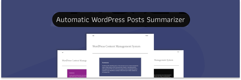 Automatic WP Posts Summarizer Preview Wordpress Plugin - Rating, Reviews, Demo & Download