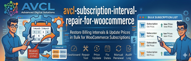 AVCL Subscription Interval Repair For WooCommerce Preview Wordpress Plugin - Rating, Reviews, Demo & Download