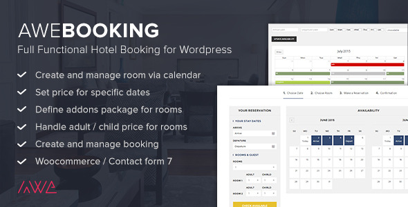 AweBooking – Online Hotel Booking Plugin for Wordpress Preview - Rating, Reviews, Demo & Download