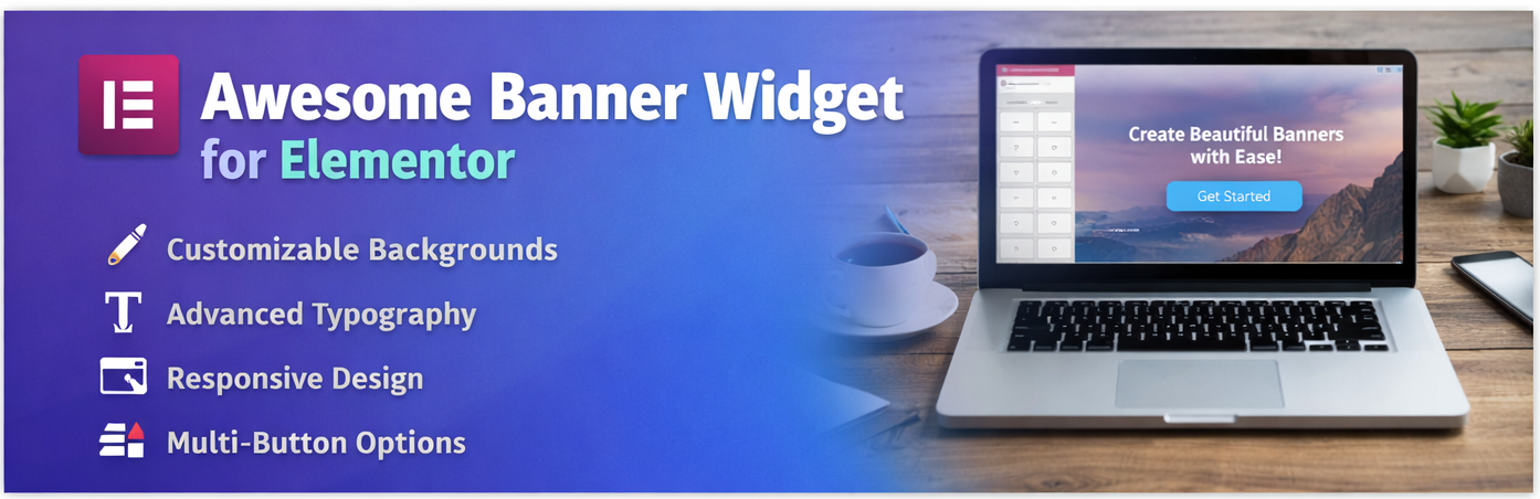 Awesome Banner Widget For Elementor Preview Wordpress Plugin - Rating, Reviews, Demo & Download