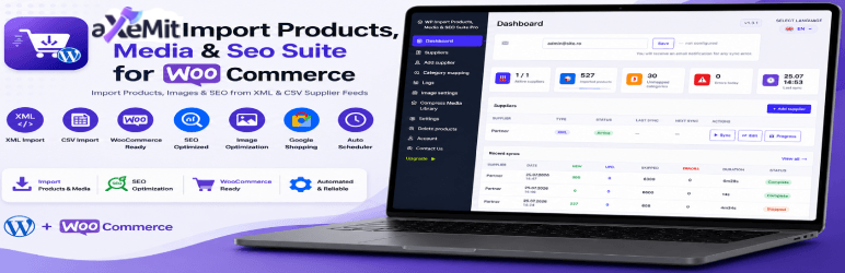 AXeMit Import Products, Media & SEO Suite For WooCommerce Preview Wordpress Plugin - Rating, Reviews, Demo & Download