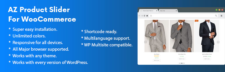 AZ Product Slider For WooCommerce Preview Wordpress Plugin - Rating, Reviews, Demo & Download