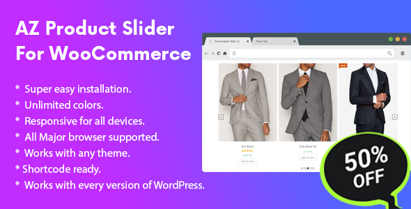 AZ Product Slider Pro For WooCommerce Preview Wordpress Plugin - Rating, Reviews, Demo & Download