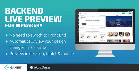 Backend Live Preview For WPBakery Page Builder (formerly Visual Composer) Preview Wordpress Plugin - Rating, Reviews, Demo & Download