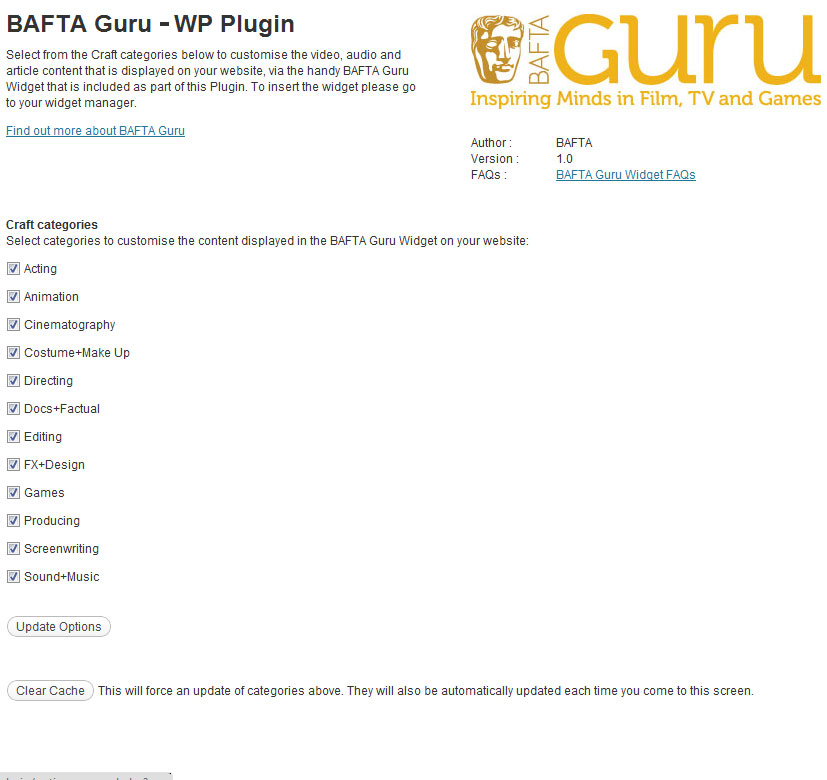 BAFTA Guru Widget Preview Wordpress Plugin - Rating, Reviews, Demo & Download