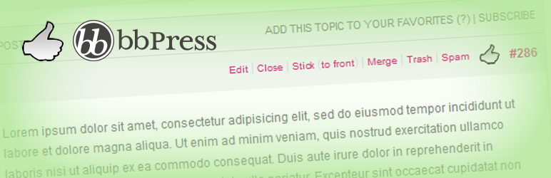 BbPress Like Button Preview Wordpress Plugin - Rating, Reviews, Demo & Download