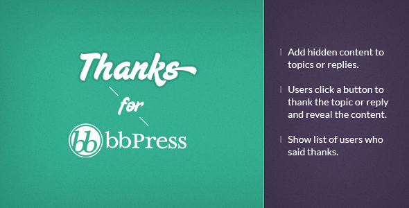BbPress Thanks – WordPress Plugin Preview - Rating, Reviews, Demo & Download