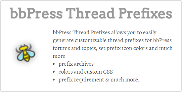 BbPress Thread Prefixes Preview Wordpress Plugin - Rating, Reviews, Demo & Download