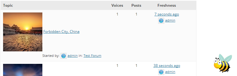 BbPress Topic Thumbnails Preview Wordpress Plugin - Rating, Reviews, Demo & Download