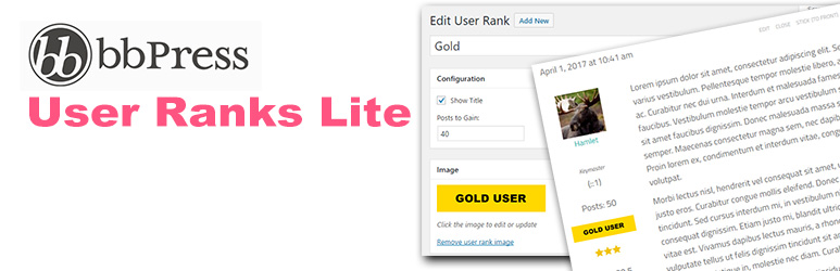 BbPress User Ranks Lite Preview Wordpress Plugin - Rating, Reviews, Demo & Download