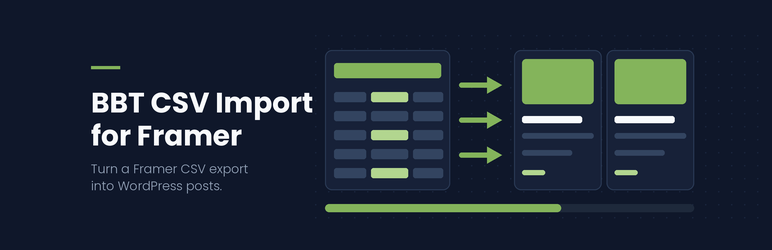 BBT CSV Import For Framer Preview Wordpress Plugin - Rating, Reviews, Demo & Download