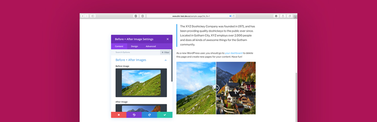 Before + After Images For Divi Preview Wordpress Plugin - Rating, Reviews, Demo & Download