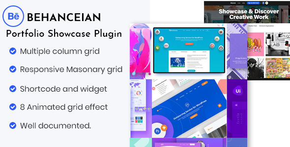 Behanceian – Behance Portfolio Showcase Plugin Preview - Rating, Reviews, Demo & Download
