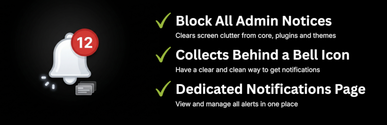 Bell Admin Notice Hub Preview Wordpress Plugin - Rating, Reviews, Demo & Download