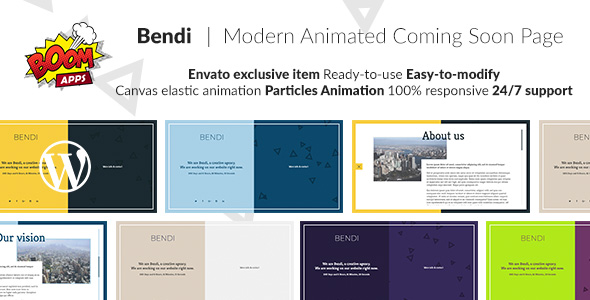 Bendi – Creative Coming Soon / Under Construction Preview Wordpress Plugin - Rating, Reviews, Demo & Download