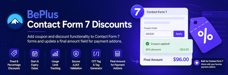 BePlus Discounts For Contact Form 7 Preview Wordpress Plugin - Rating, Reviews, Demo & Download