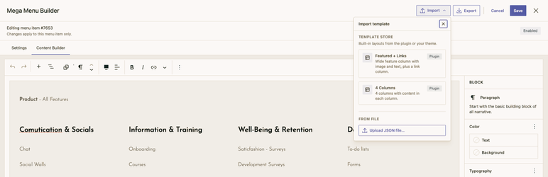 Beplus Visual Mega Navigation Preview Wordpress Plugin - Rating, Reviews, Demo & Download