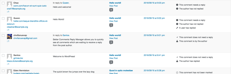 Better Comments Reply Manager Preview Wordpress Plugin - Rating, Reviews, Demo & Download