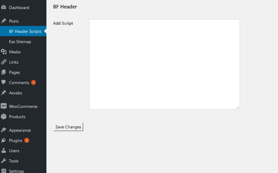 BF Header Scripts Preview Wordpress Plugin - Rating, Reviews, Demo & Download