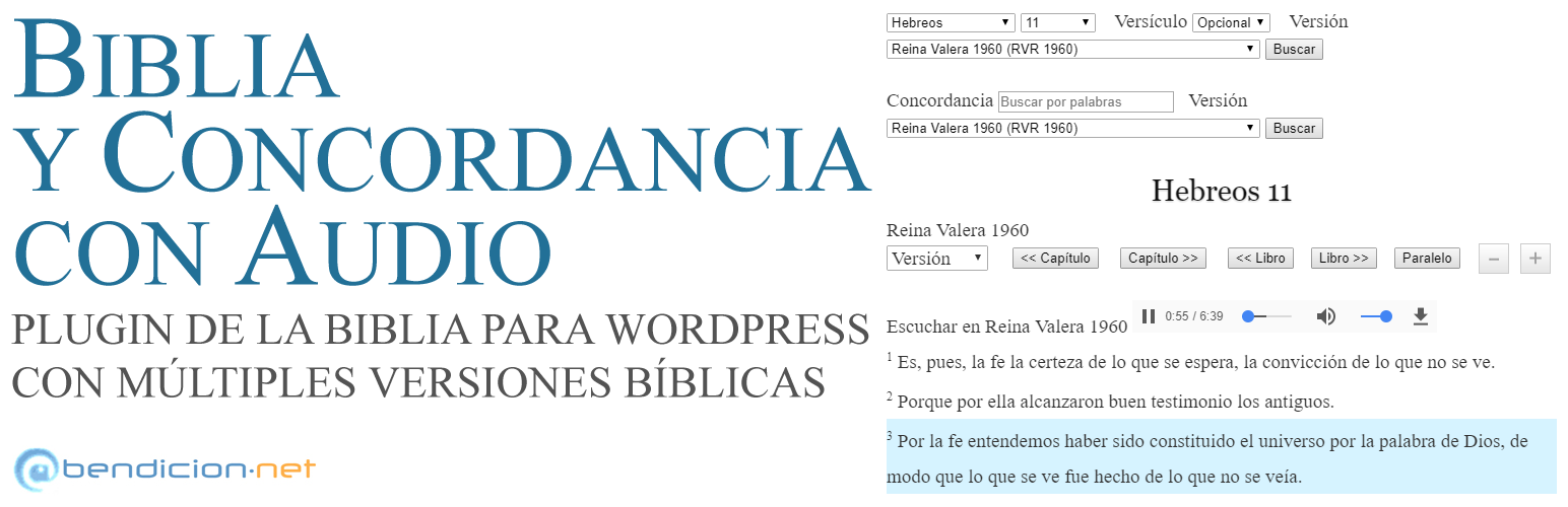 Bible Search And Audio / Biblia Y Concordancia Con Audio Preview Wordpress Plugin - Rating, Reviews, Demo & Download