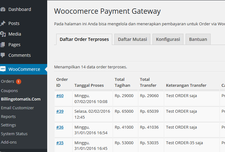 Billingotomatis – Woocommerce, Payment Gateway Preview Wordpress Plugin - Rating, Reviews, Demo & Download