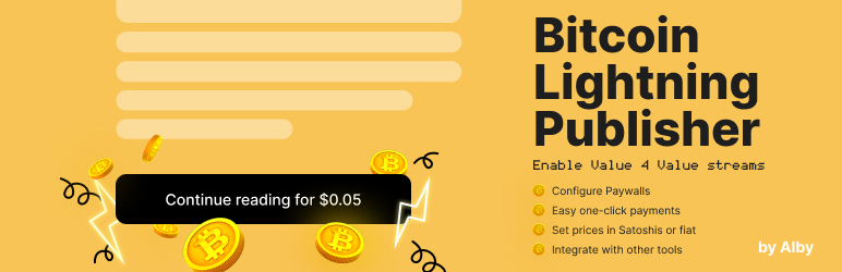 Bitcoin Lightning Publisher Plugin for Wordpress Preview - Rating, Reviews, Demo & Download