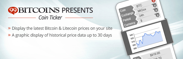 Bitcoin Price Ticker: Bitcoin & Litecoin Price Widget Preview Wordpress Plugin - Rating, Reviews, Demo & Download