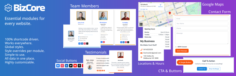 BizCore Preview Wordpress Plugin - Rating, Reviews, Demo & Download