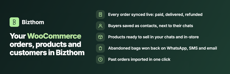 Bizthom For WooCommerce Preview Wordpress Plugin - Rating, Reviews, Demo & Download