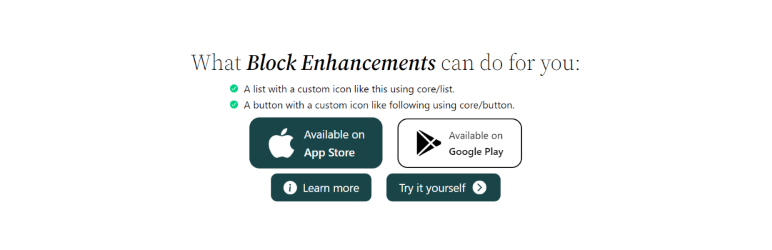 Block Enhancements Preview Wordpress Plugin - Rating, Reviews, Demo & Download