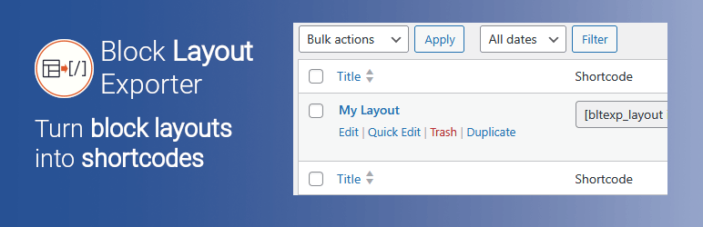 Block Layout Exporter Preview Wordpress Plugin - Rating, Reviews, Demo & Download