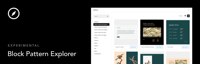 Block Pattern Explorer Preview Wordpress Plugin - Rating, Reviews, Demo & Download