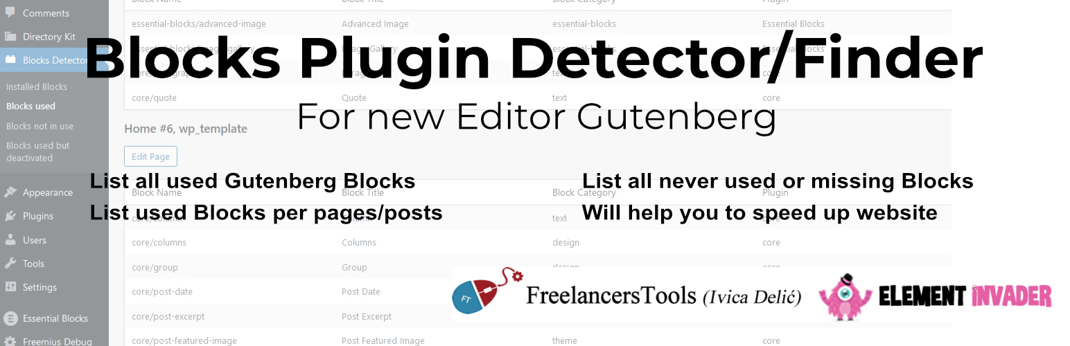 Blocks Detector Finder Preview Wordpress Plugin - Rating, Reviews, Demo & Download
