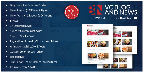 Blog And News Addons For WPBakery Page Builder Plugin for Wordpress Preview - Rating, Reviews, Demo & Download