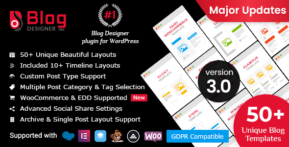 Blog Designer PRO Plugin for Wordpress Preview - Rating, Reviews, Demo & Download
