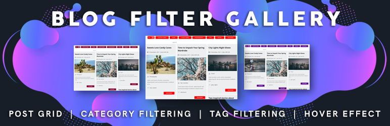 Blog Filter – Advanced Post Filtering With Categories Or Tags, Post Portfolio Gallery, Blog Design Template, Blog Post Layout Preview Wordpress Plugin - Rating, Reviews, Demo & Download