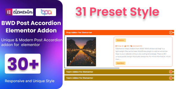 Blog Post Accordion Addon For Elementor Preview Wordpress Plugin - Rating, Reviews, Demo & Download
